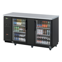 Turbo Air TBB-3SGD-N 69" Two-Section Glass Door Back Bar Cooler
