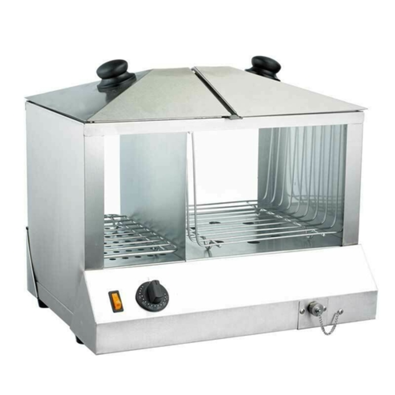 Commercial Hot Dog Steamer With Dual Compartments For High-Volume Hot Dog Service And Effective Display