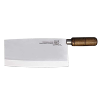 Alt Tag: Omcan Premium Chinese Style Cleaver 8-Inch Blade with Wood Handle, stainless steel cleaver knife with wooden handle for chopping