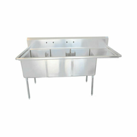 EFI SI818-3RC Three Compartment Prep Sink With Right Drainboard For Commercial Use