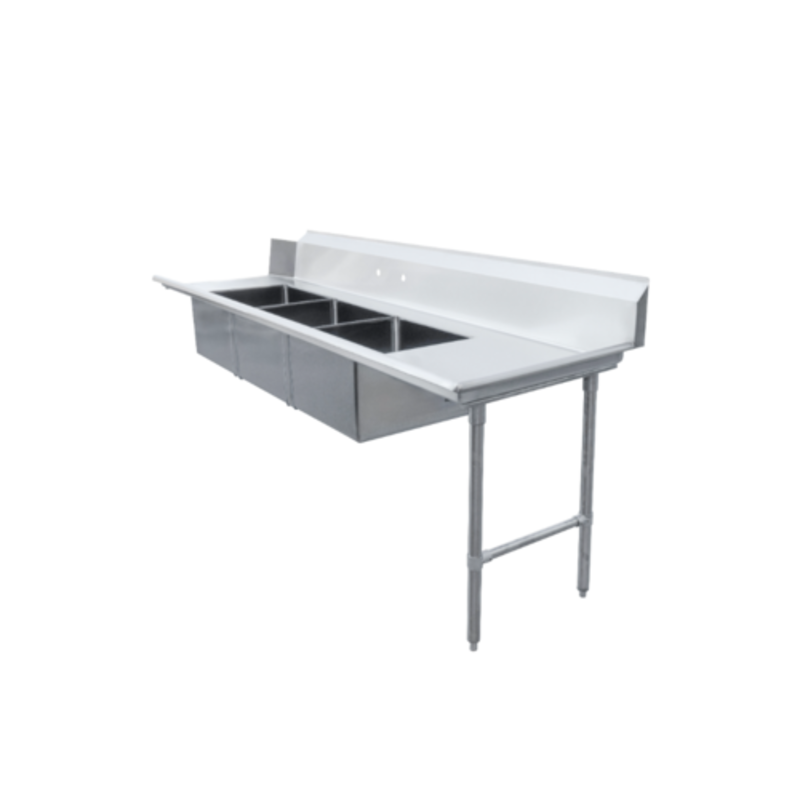 Omcan 48502 Commercial Soiled Dishtable With Stainless Steel Finish And Two Compartments