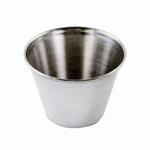 Alt Tag: Omcan 80822 2 oz. Capacity Stainless Steel Ramekin Sauce Condiment Cup stainless steel sauce cup ramekin, commercial condiment portion cup