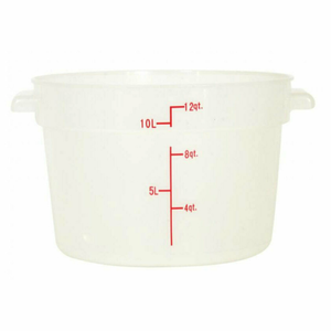 Récipient alimentaire rond translucide en polypropylène Omcan 80233 de 12 litres