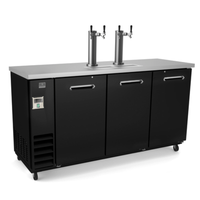 Kelvinator KCHBBD3D2T 73"W Three-Door Two-Tower Draft Beer Cooler