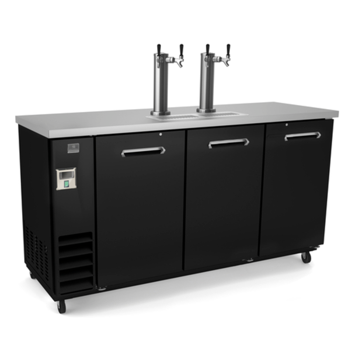 Kelvinator KCHBBD3D2T 73"W Three-Door Two-Tower Draft Beer Cooler