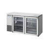 Outdoor Glass Door Back Bar Cooler With Dual Glass Doors And Stainless Steel Finish