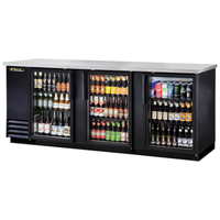Armoire réfrigérée de bar arrière True Refrigeration, trois portes vitrées, 228 cm