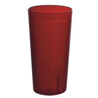 Omcan 80329 12 oz SAN Plastic Durable Stackable Commercial Tumbler red translucent stackable restaurant bar drink cup
