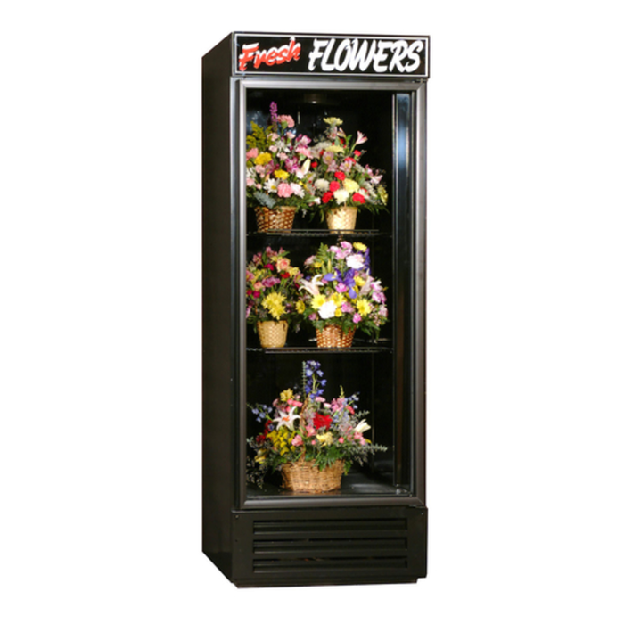 Powers FS28SDHC 28-1/4"W One-Section Swing Door Floral Merchandiser Cooler