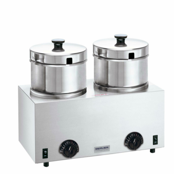 Server 81200 TWIN FS-4 PLUS 10 qt. Countertop Soup Warmer/Rethermalizer
