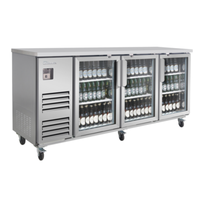 Blueair BLBB90-4SG-HC 90-Inch 3-Door Refrigerated Back Bar Cooler