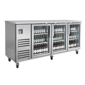 Blueair BLBB90-4SG-HC 90-Inch 3-Door Refrigerated Back Bar Cooler