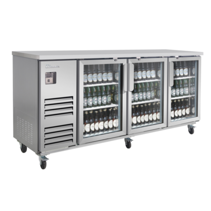Blueair BLBB90-4SG-HC 90-Inch 3-Door Refrigerated Back Bar Cooler