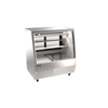 OMCAN 50105 50-inch Square Glass Refrigerated Deli Display Case For Fresh Meats And Salads.