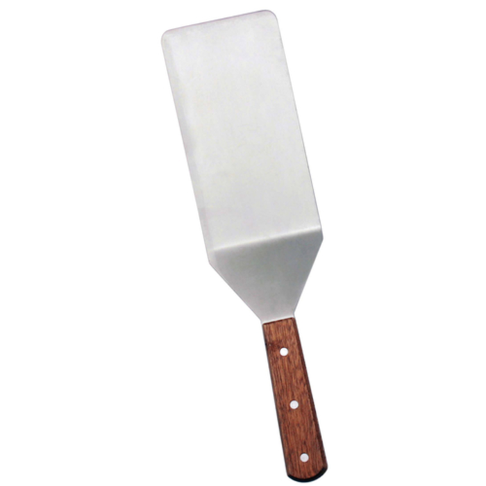 Omcan 80079 Solid Turner, 7.5" x 4" Stainless Steel Blade, Wooden Handle