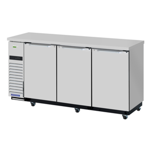 Refroidisseur arrière de bar à trois sections Turbo Air TBB-24-72SSD-N6 de 73 po avec portes pleines
