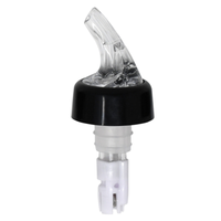 Omcan 80885 Accurate 1 oz Liquor Pourer for Commercial Bar Use with black collar and clear spout for precise 1-ounce pours