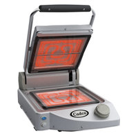 Cadco CPG-10FC(220) 9-7/8" x 9-7/8" Single Ceramic Glass Panini Grill