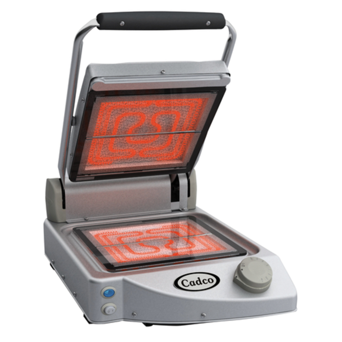 Cadco CPG-10FC(220) 9-7/8" x 9-7/8" Single Ceramic Glass Panini Grill