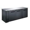 EFI Sales CBBDR3-90CC 90.4"W Back Bar Cooler With Three Solid Doors For Beverage Storage