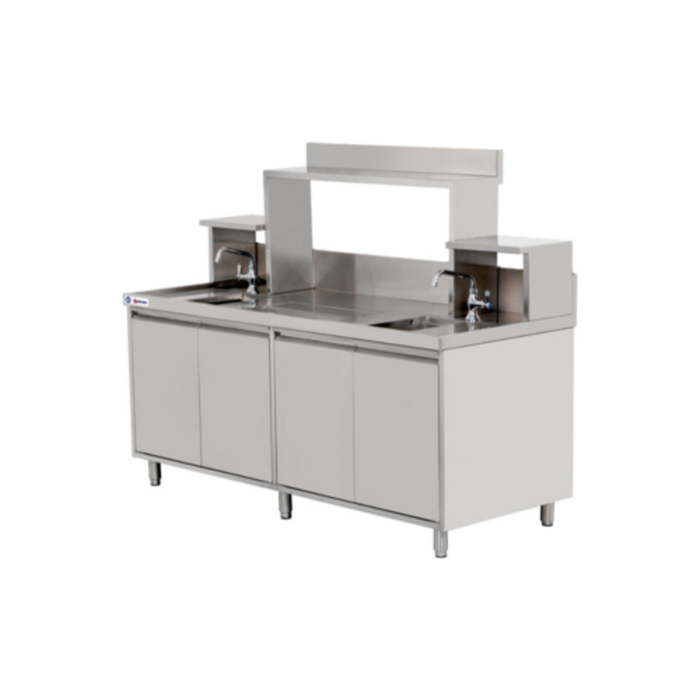 Omcan 48405 72"W x 30"D Stainless Steel Bubble Tea Station