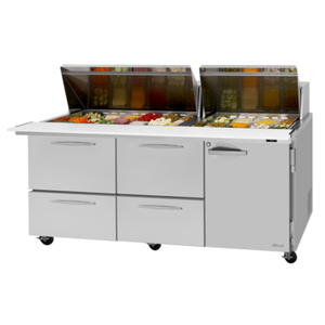 Turbo Air PST-72-30-D4R(L)-N 72-5/8"W Mega Top Prep Table