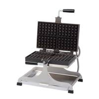 Brussels Swivel Waffle Maker open, showcasing non-stick plates and stainless steel base for professional kitchen use.