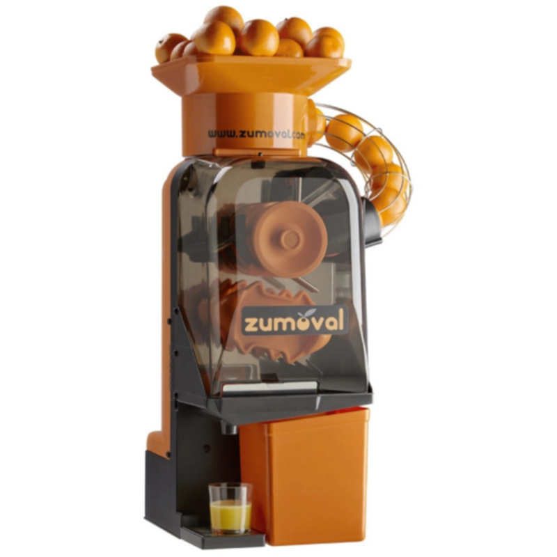 Étiquette alternative : Zumoval 39519 capacité compacte de 13,2 lb extracteur automatique d’alimentation avec des oranges dans la trémie, extracteur automatique d’agrumes pour cafés
