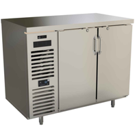 EFI Versa Premier 48 Inch Back Bar Refrigerator with Stainless Steel Finish and Double Doors.