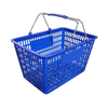 OMCAN 13023, panier d’épicerie en plastique bleu de 50 lbs, panier d’épicerie portatif avec deux poignées métalliques
