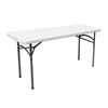 White Omcan Heavy-Duty Foldable Banquet Table With Metal Legs For Commercial Use, 96x30 Inch, Perfect For Events