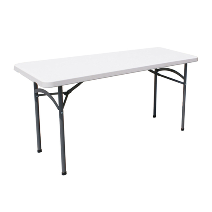 Omcan 44488 96x30 inch Heavy-Duty Commercial Foldable Banquet Table rectangular white folding table with metal legs