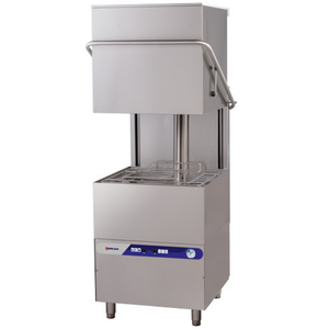 Lave-vaisselle vertical haute température Omcan 46797, capacité de 28 paniers/heure
