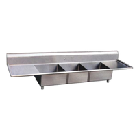 OMCAN 22117 90" Three Compartment Pot Sink with Two Drainboards
