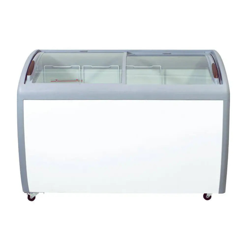 Ancaster 49.6-Inch Glass Top Sliding Door Freezer With Spacious Interior For Frozen Treats Display