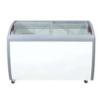 Ancaster 49.6-Inch Glass Top Sliding Door Freezer With Spacious Interior For Frozen Treats Display