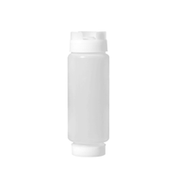 Omcan 81160 16 Oz. White Multi-Purpose Squeeze Bottle for Condiments and Sauces - white plastic condiment squeeze bottle with flip cap