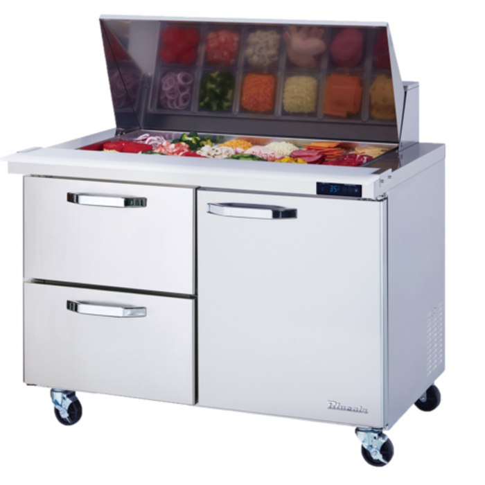 Blueair BLMT48-D2L-HC Table de préparation de sandwichs à mega top, 122,87 cm (48-7/16 po) de largeur
