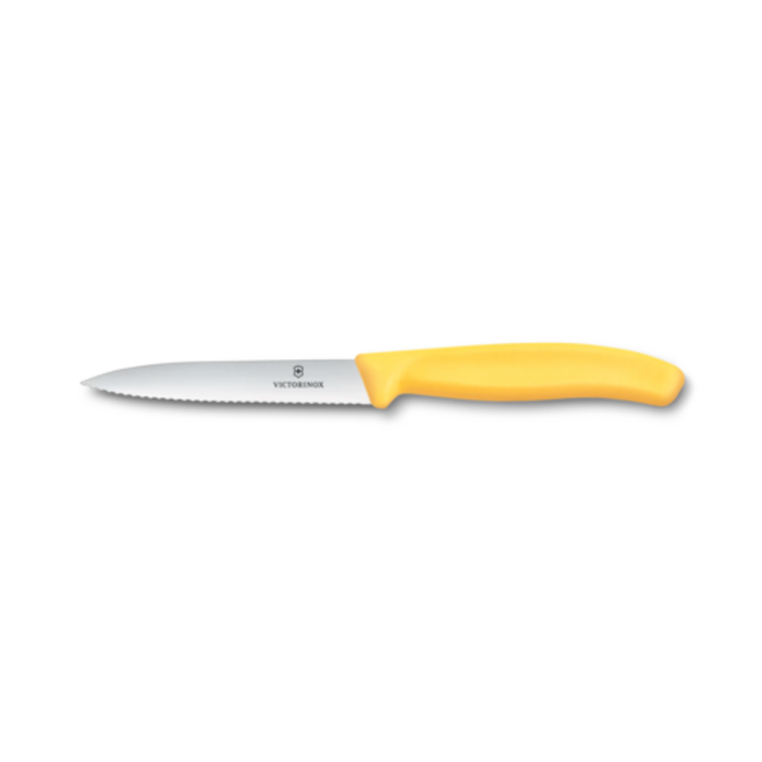 Victorinox 6.7738.C1 4" Serrated Spear Point Paring Knife Yellow