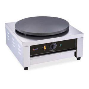 Tag alternatif : Omcan 47389 Crêpier électrique simple en fonte de 16 pouces avec plaque de fonte de 16 pouces et carrosserie en acier inoxydable, bouton de commande avant