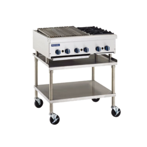 Royal RRB-18OB2 30" Gas Countertop Charbroiler Hotplate Combination
