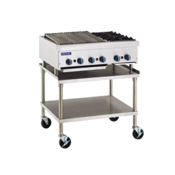 Royal RRB-18OB2 30" Gas Countertop Charbroiler Hotplate Combination