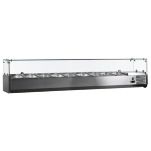 OMCAN 46680 Rail à garniture réfrigéré de comptoir de 78,7 po avec pare-haleine