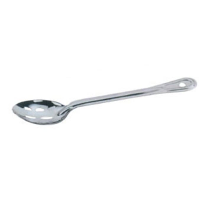 Omcan 80723 Slotted Serving Spoon 13-inch Stainless Steel Utensil with mirror-finish one-piece design for restaurant buffet serving