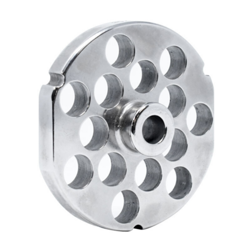 Omcan 11162 Commercial 330 lbs/hr Stainless Steel Gear Driven Meat Grinder grinder plate with coarse holes, stainless steel