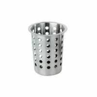 Omcan 80814 Stainless Steel Perforated Flatware Cylinder Holder Insert perforated stainless steel utensil holder insert for commercial kitchens