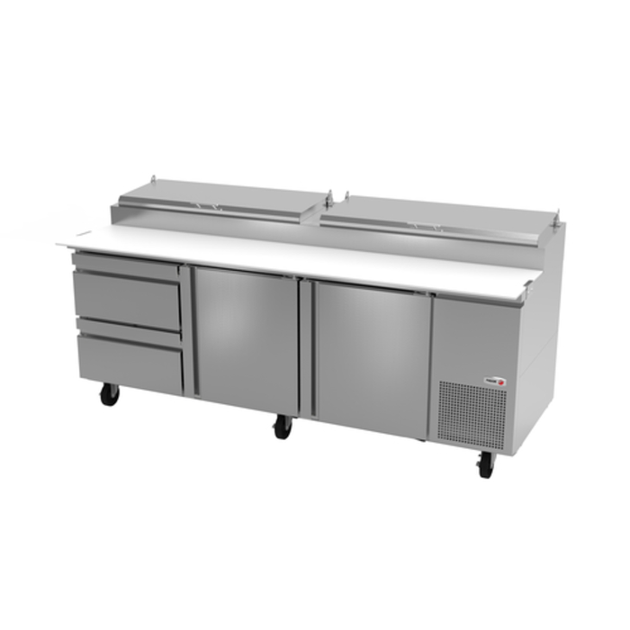 Fagor 19055003 FPT-93-D2 93" Refrigerated Pizza Prep Table for efficient kitchen use.