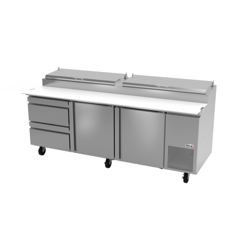Fagor 19055003 FPT-93-D2 93" Refrigerated Pizza Prep Table for efficient kitchen use.