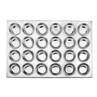 Étiquette alternative : Omcan 80629 moule à muffins commercial antiadhésif en acier au carbone de 12 tasses moule à muffins commercial vue supérieure 12 tasses en acier au carbone antiadhésif