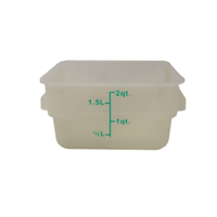Omcan 80240 2 Quart Square Polypropylene Translucent Food Storage Container